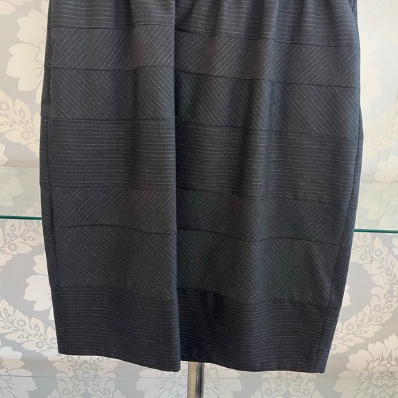 BOSS / HUGO BOSS Pinstriped Cap Sleeve Little Black Dress - Picture 7 of 8